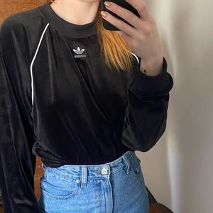 ASOS adidas black velvet crew neck